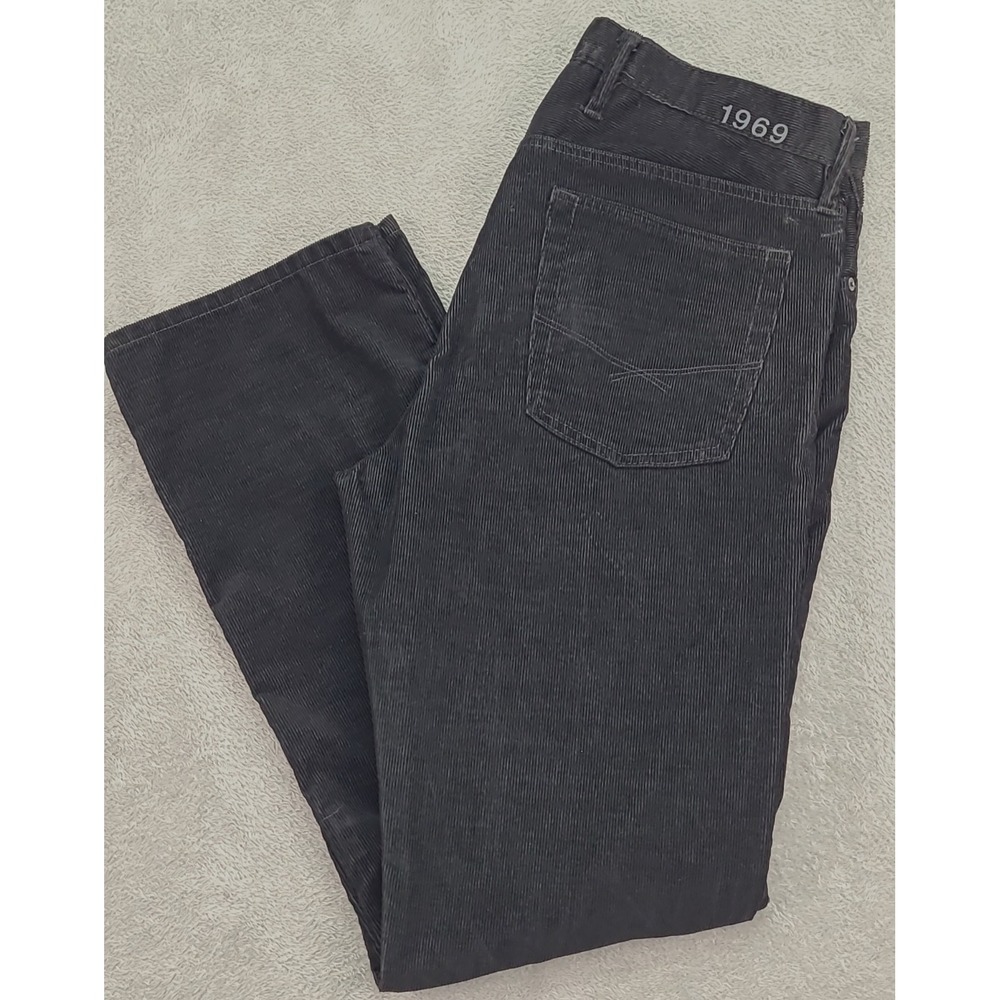 Gap‎ 1969 Mens Black Corduroy Pants 36X34 Standard Fit Preppy Casual